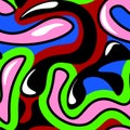 Seamles abstract urban colorful pattern with wave shapes